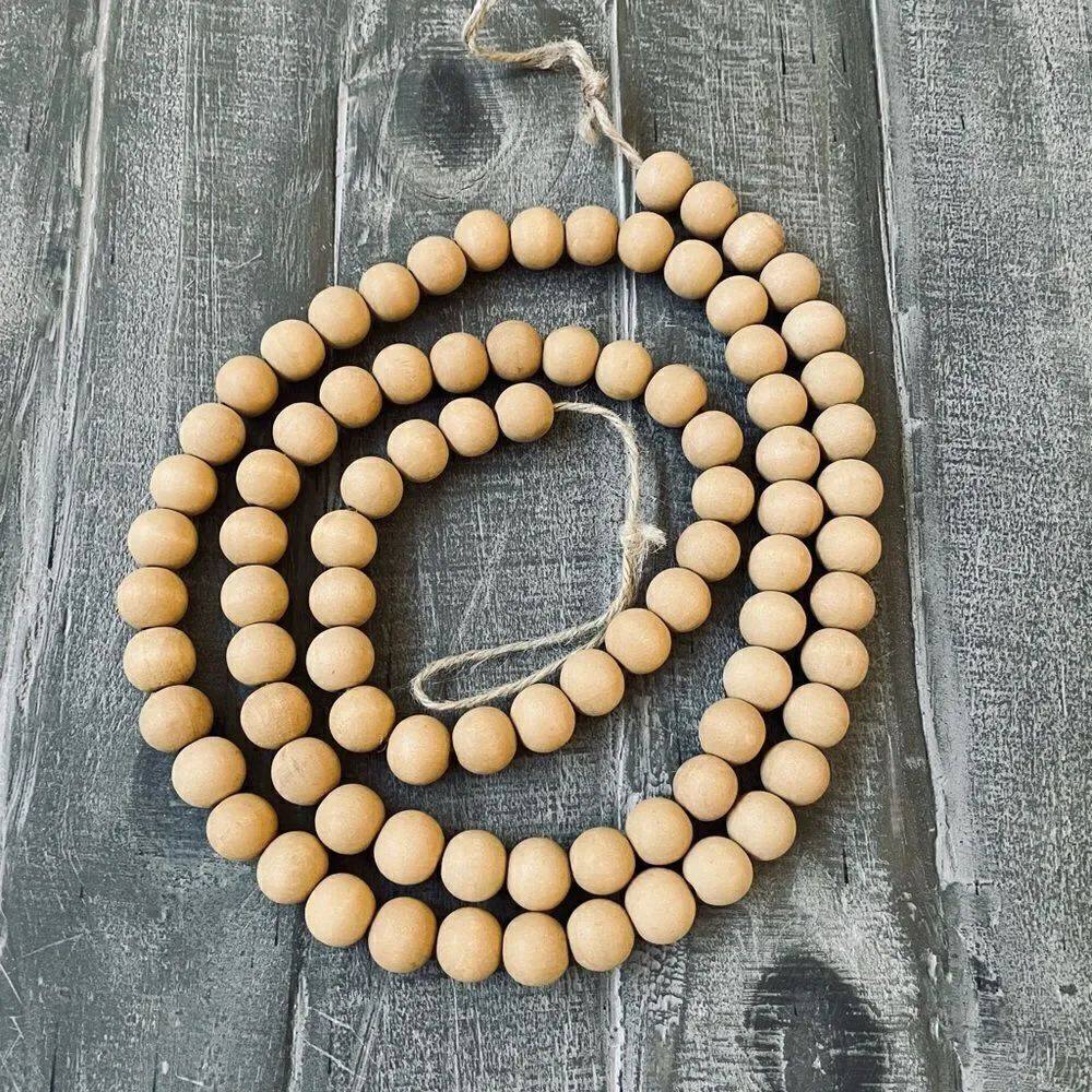 Farmhouse Wood Bead Holiday Garland